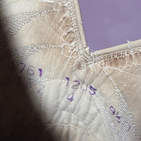 Vtg Dan Post Mens Cream Tan Exotic Lizard Leather Cowboy Boots Pointed Toe 9.5D - Picture 9 of 12